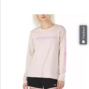 VANS  MIXED UP FUN LONG SLEEVE
BOYFRIEND TEE, hushed violet, size M